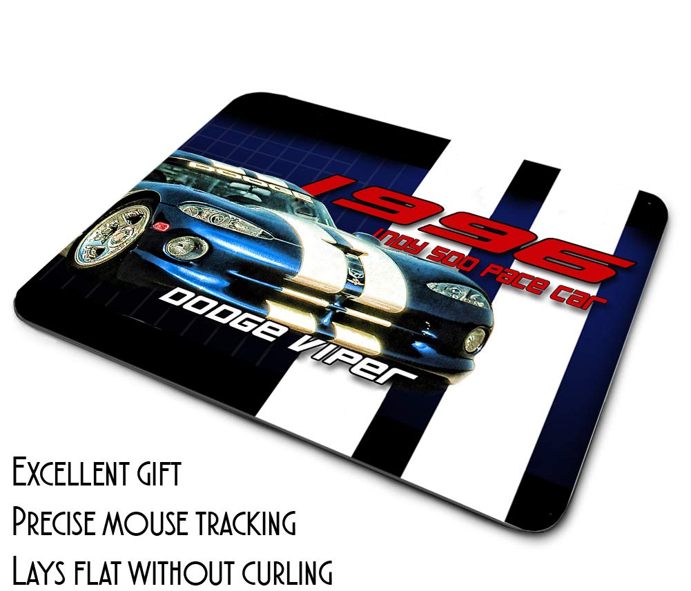1996 Compatible with Dodge Viper Indy 500 Pace Car Design Thin Rubber Backed Square Mouse Pads for Gaming Computer Laptops Notebooks Desks - Image 4
