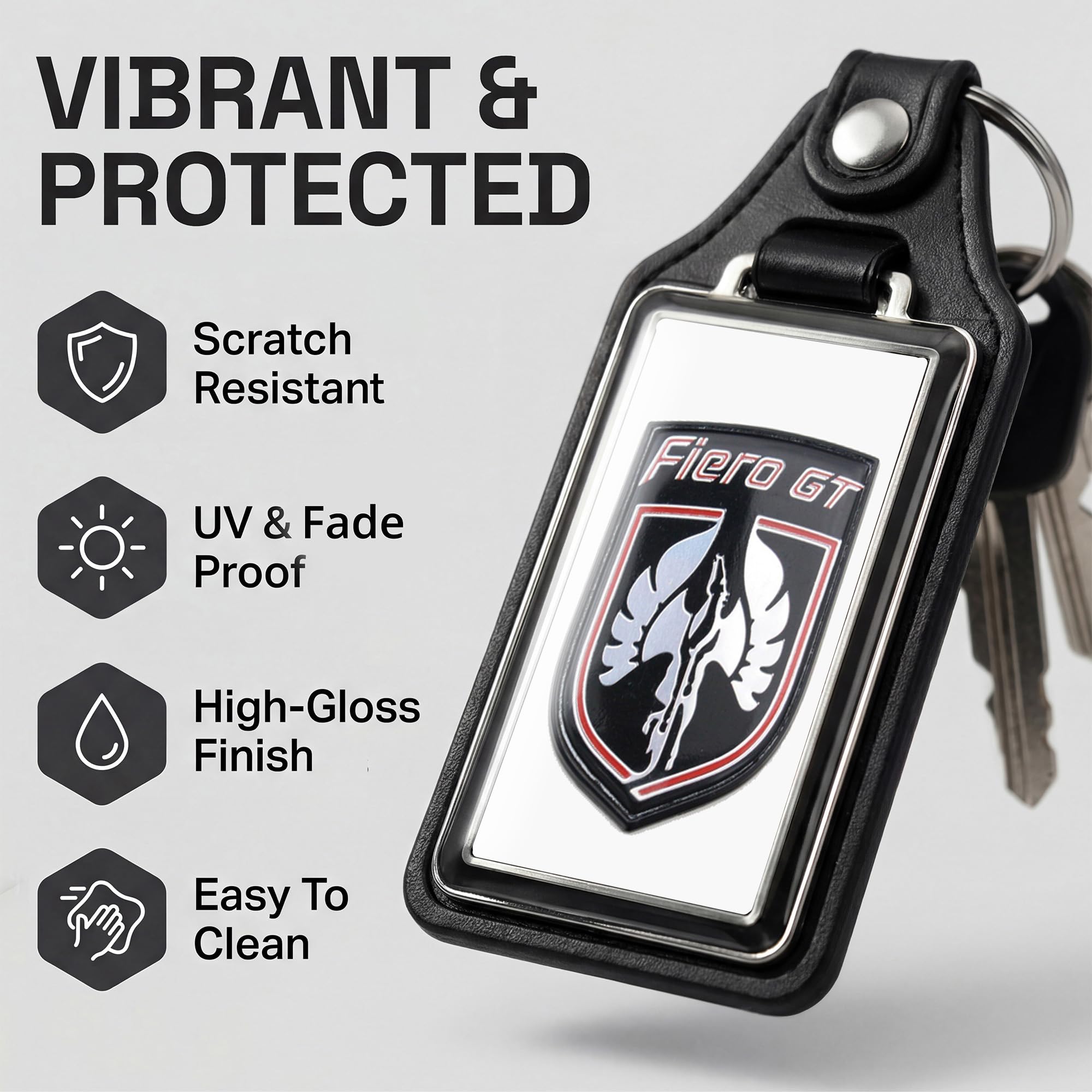 Brotherhood 1986 Compatible with Fiero GT Emblem Design Keychain Key Holder Key Ring - Image 3