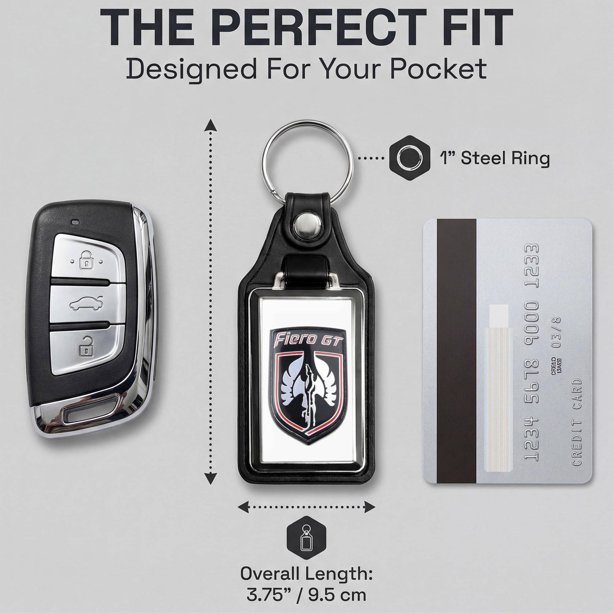 Brotherhood 1986 Compatible with Fiero GT Emblem Design Keychain Key Holder Key Ring - Image 4