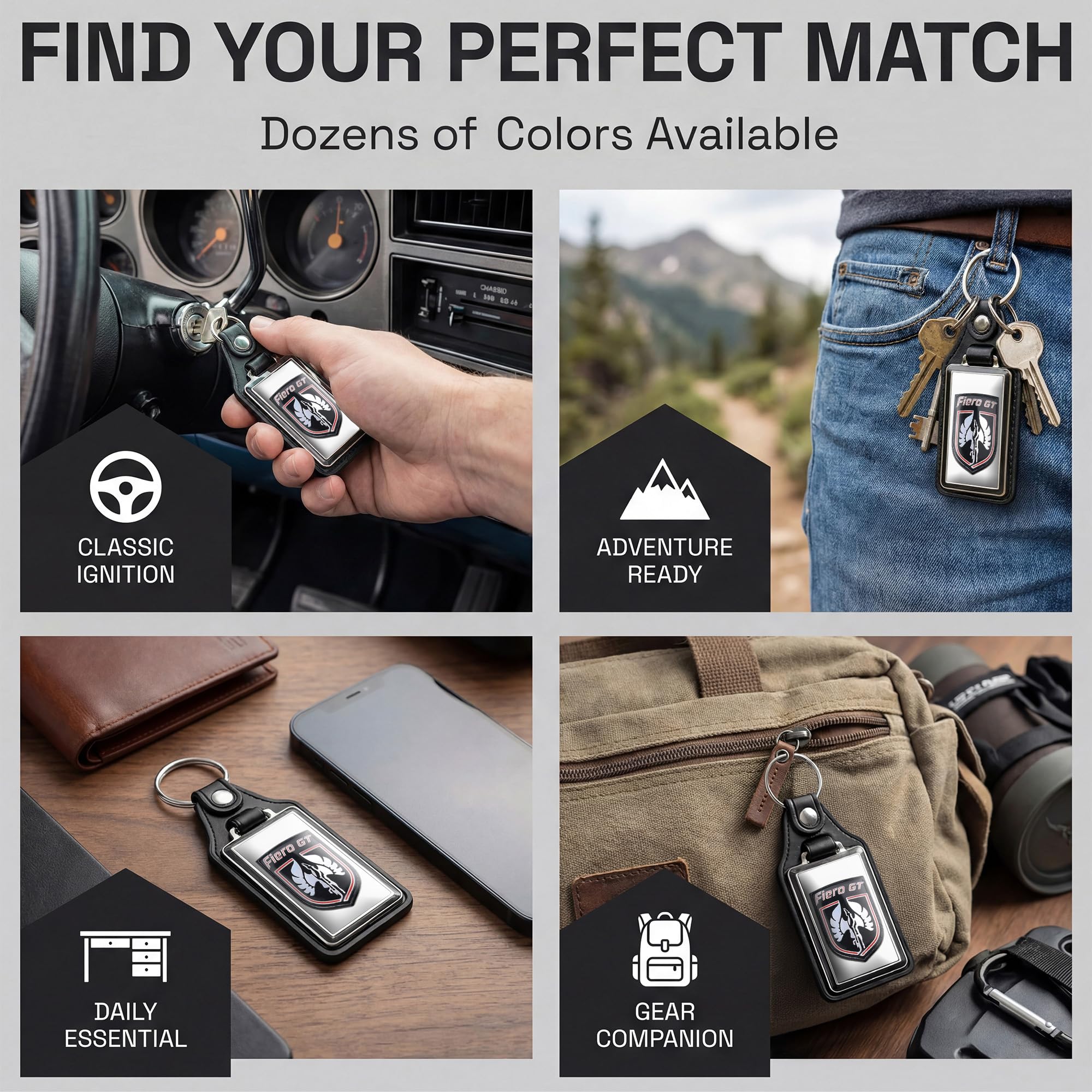 Brotherhood 1986 Compatible with Fiero GT Emblem Design Keychain Key Holder Key Ring - Image 6