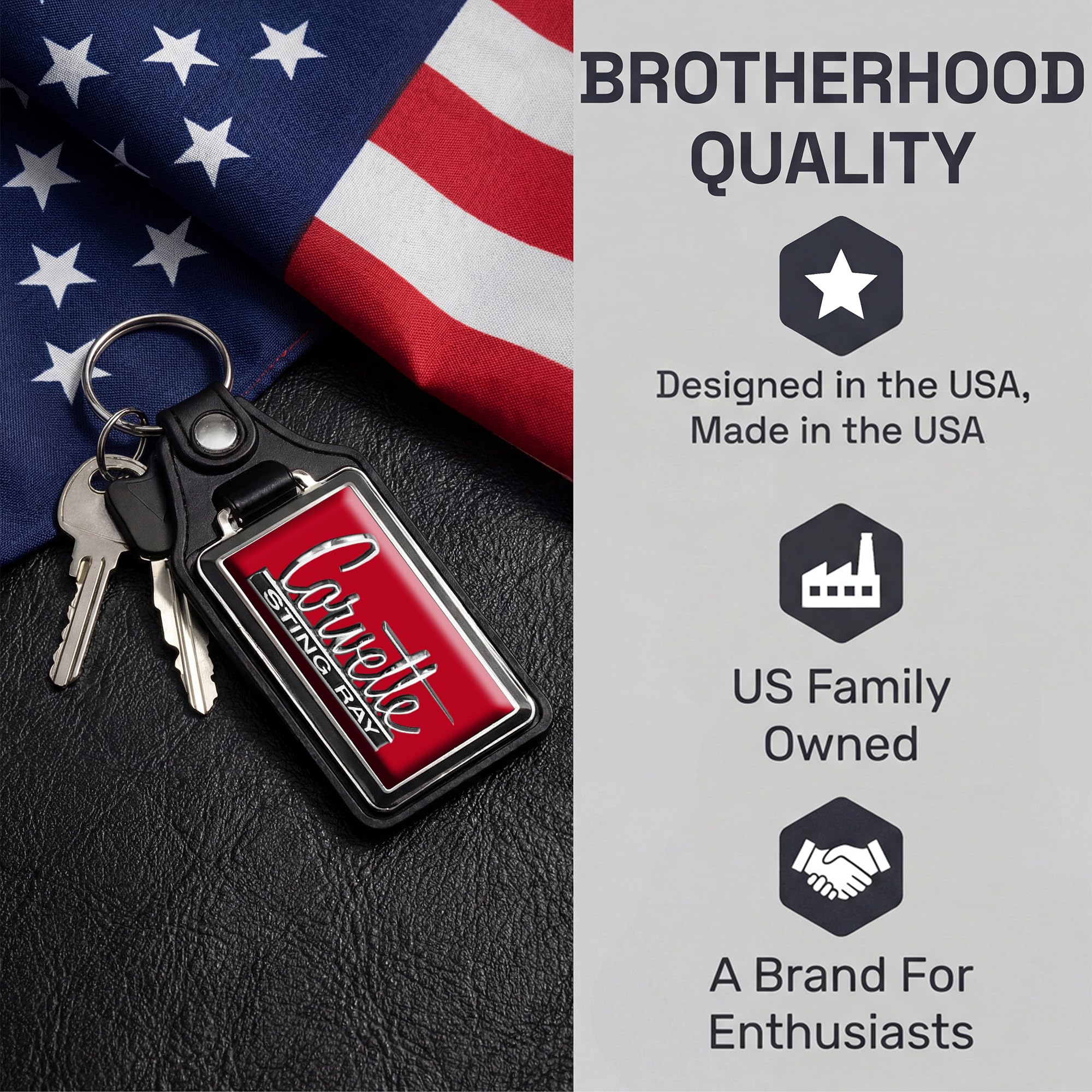 Brotherhood Car Key Chain for Corvette - Classic Models Keychain for Men and Women Gift Key Ring Key Chain - Image 7