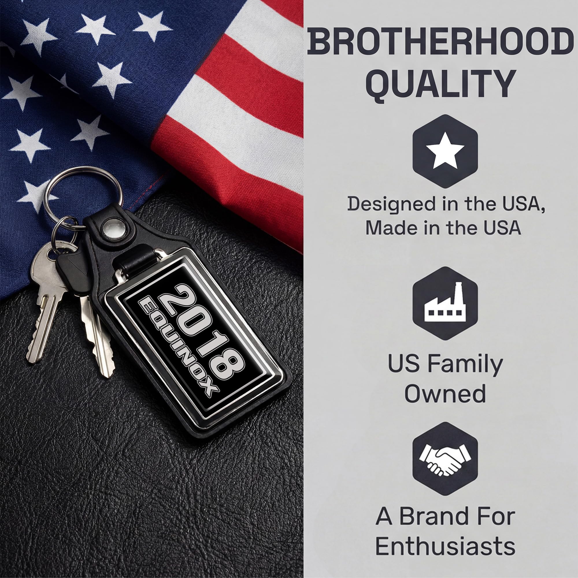 Brotherhood Car Key Chain for Equinox - Classic Models Keychain for Men and Women Gift Key Ring - 2018 - Image 7