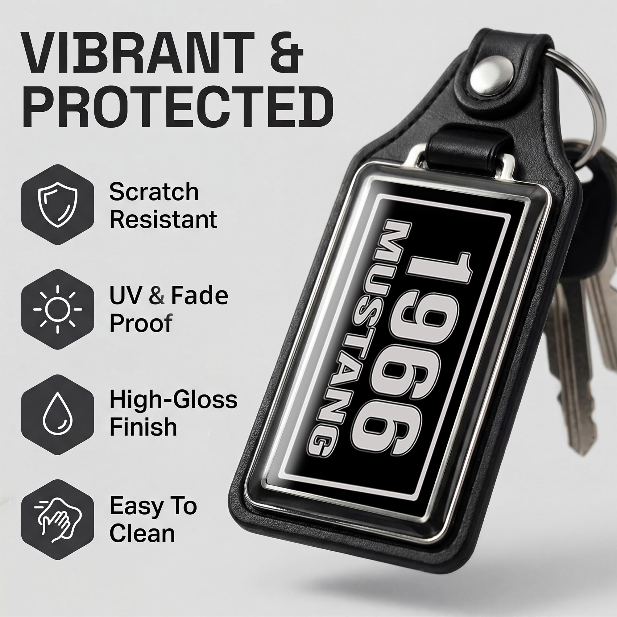 Brotherhood Car Key Chain for Mustang - Classic Models Keychain for Men and Women Gift Key Ring – 1966 - Image 4