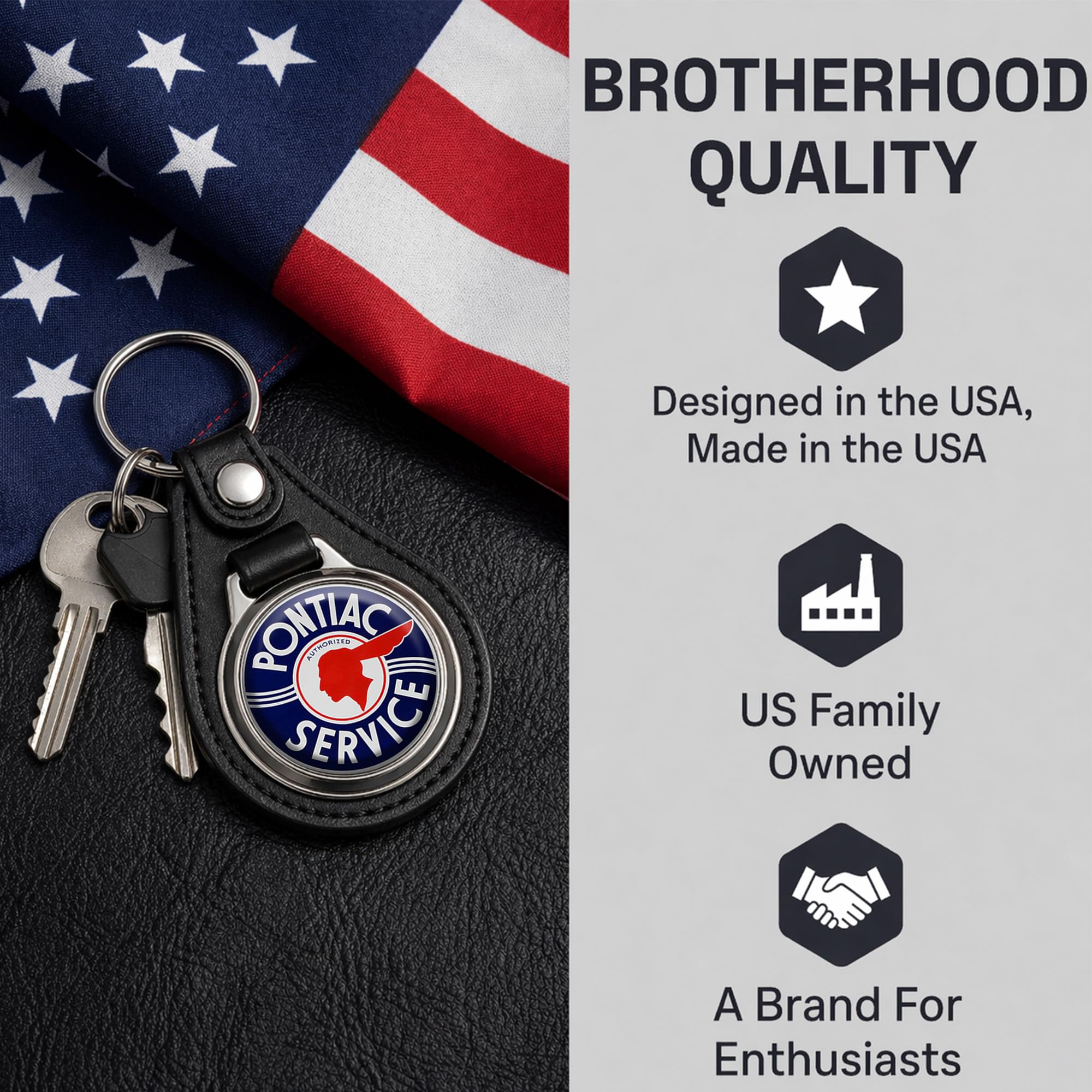 Brotherhood Car Key Chain for Pontiac - Classic Models Keychain for Men and Women Gift Key Ring - Image 7