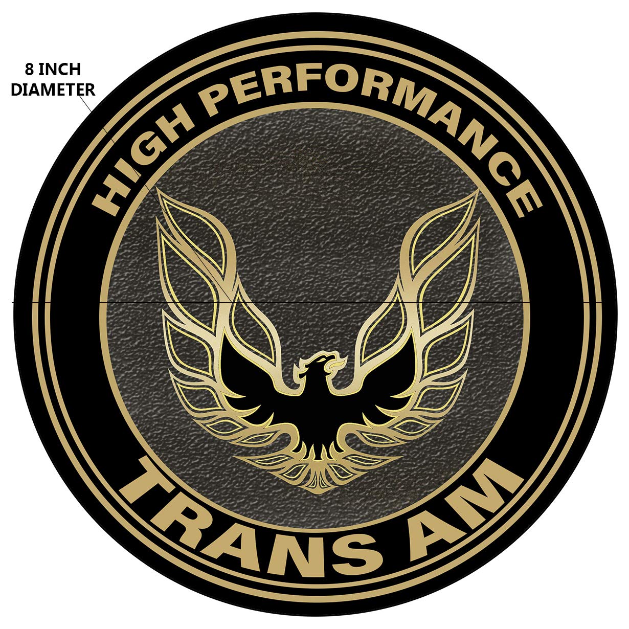 High Performance Trans Am Emblem Bird Photograph Reproduction Car Company Garage Signs Metal Vintage Style Decor Metal Tin Aluminum Round Sign Home Décor 8" Sign - Image 3
