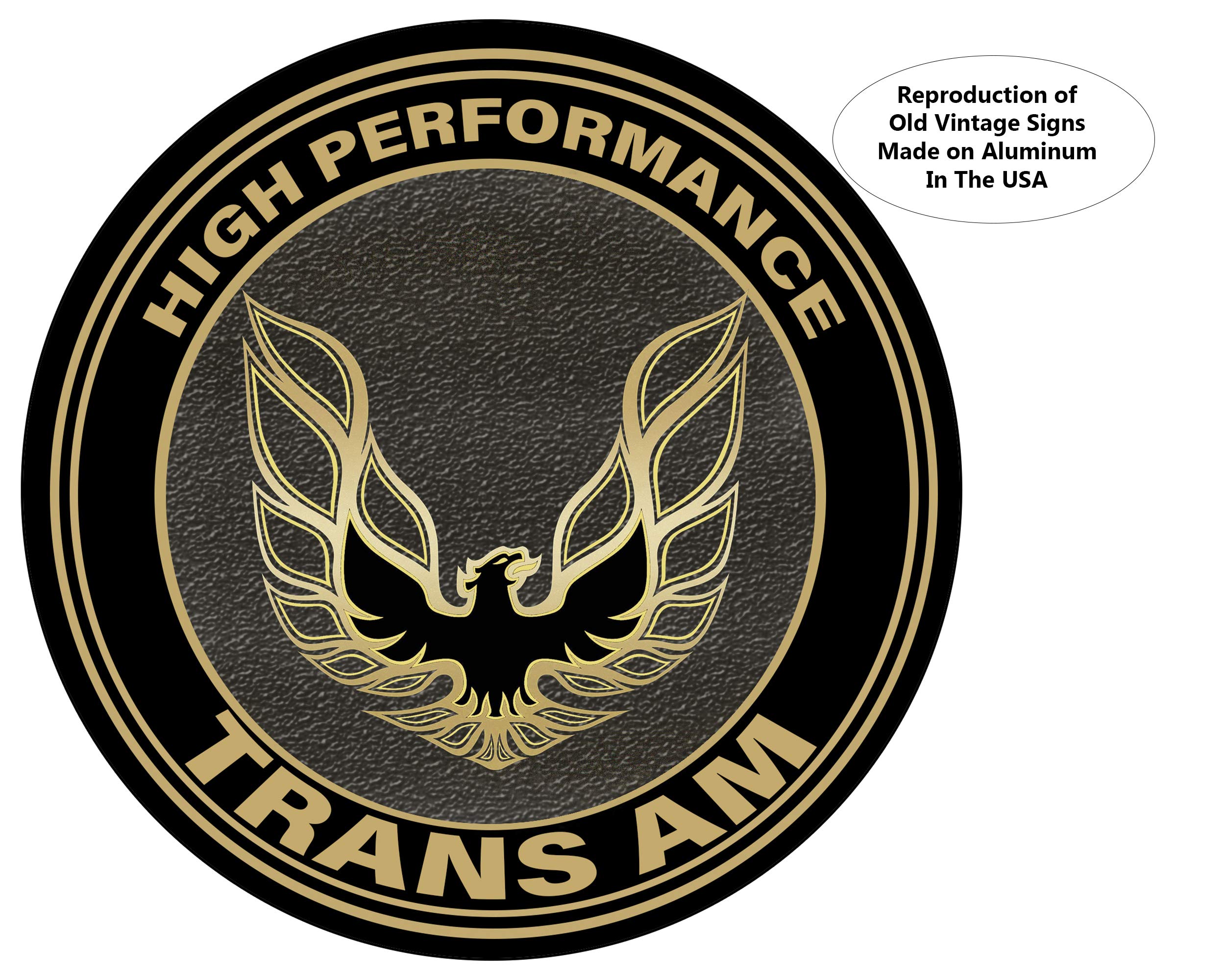 High Performance Trans Am Emblem Bird Photograph Reproduction Car Company Garage Signs Metal Vintage Style Decor Metal Tin Aluminum Round Sign Home Décor 8" Sign - Image 6