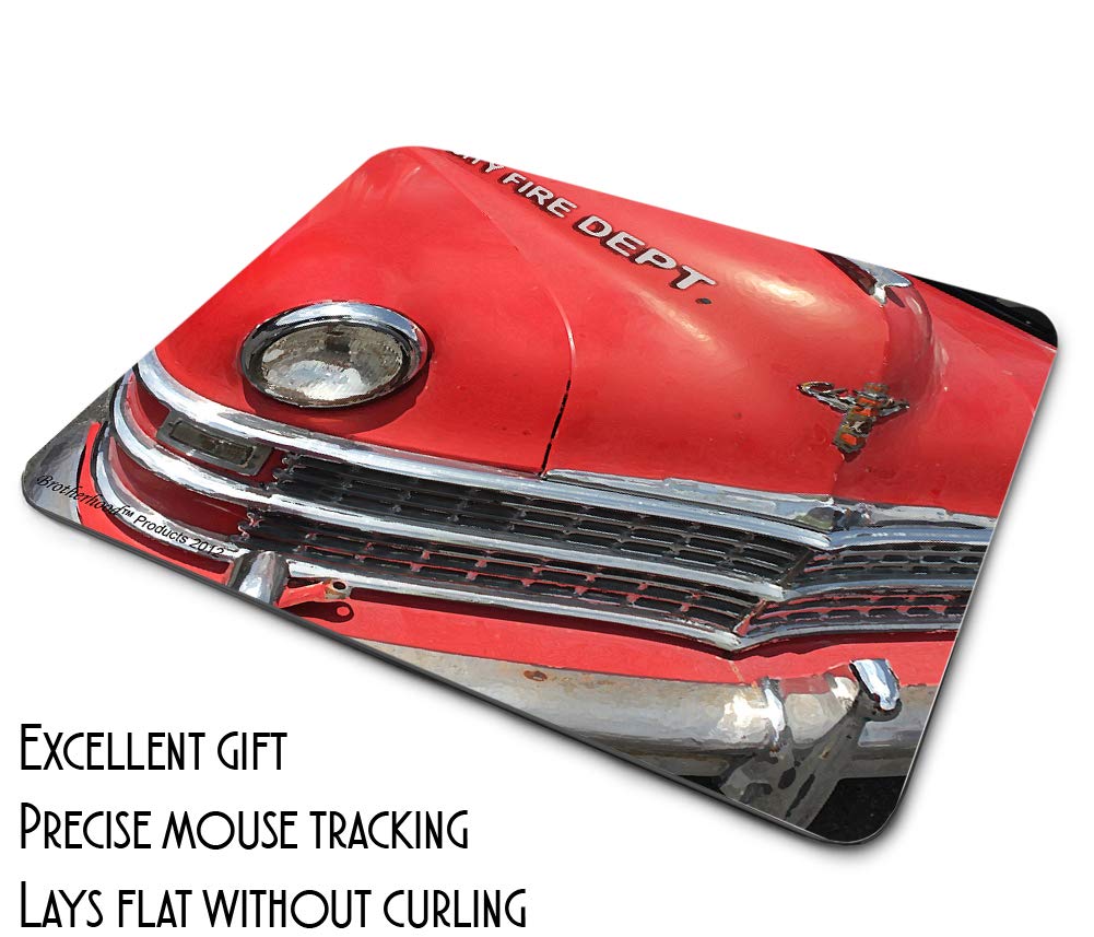 Old City Fire Chiefs Car Fireman Firefighter Thin Rubber Backed Square Mouse Pads for Gaming Computer Laptops Notebooks Desks - Image 4
